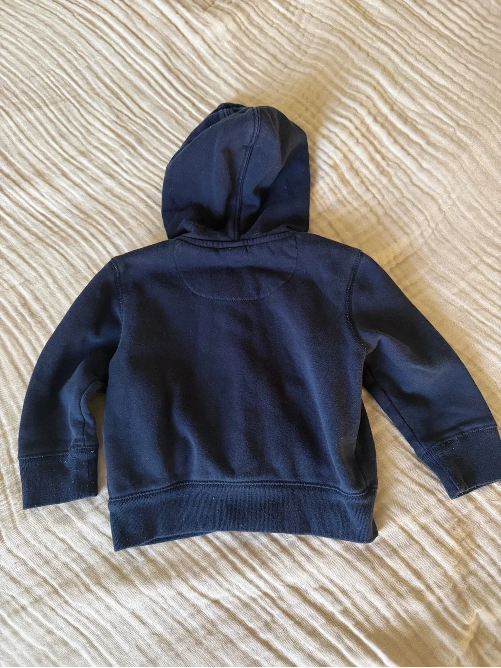 GAP Navy Hooded Zip-Up Sweatshirt with White Logo 18-24M